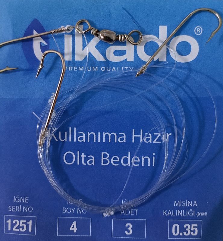İkado 1251 3 İğneli Hazır Olta Bedeni 4 Numara