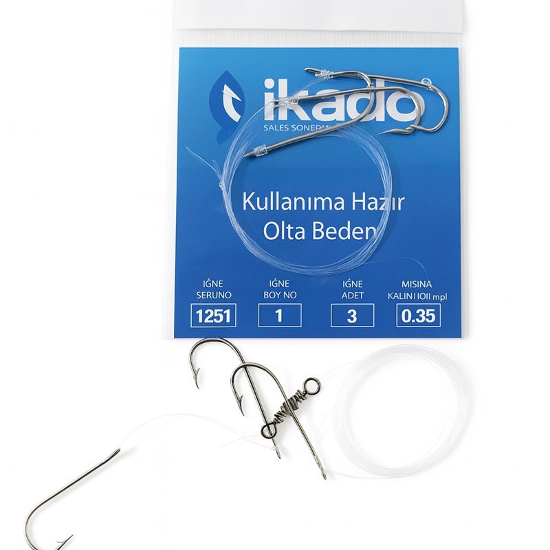İkado 1251 3 İğneli Hazır Olta Bedeni 1 Numara