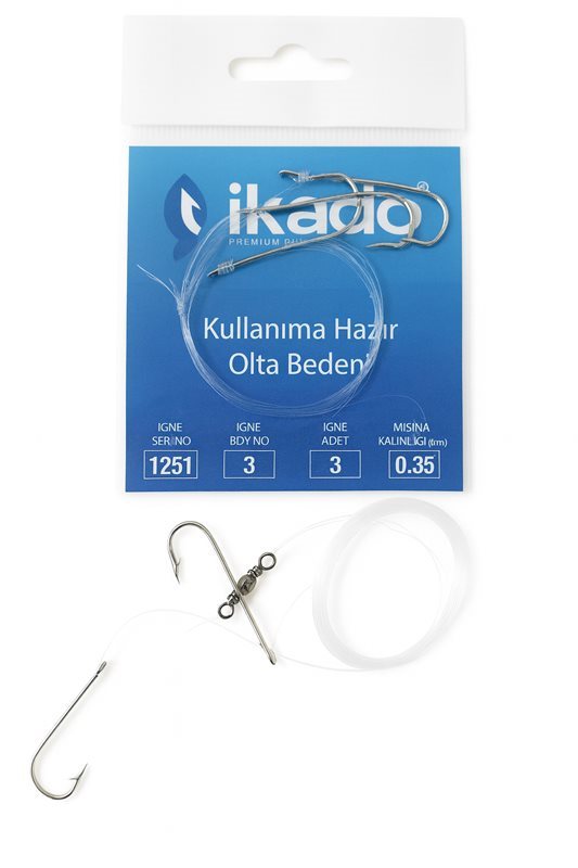 İkado 1251 3 İğneli Hazır Olta Bedeni 3 Numara
