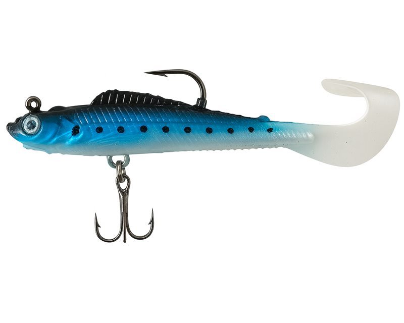 Silikonlu Lure Balık Yemi – Mavi (Çift İğneli, Kuyruklu Yapay Yem)